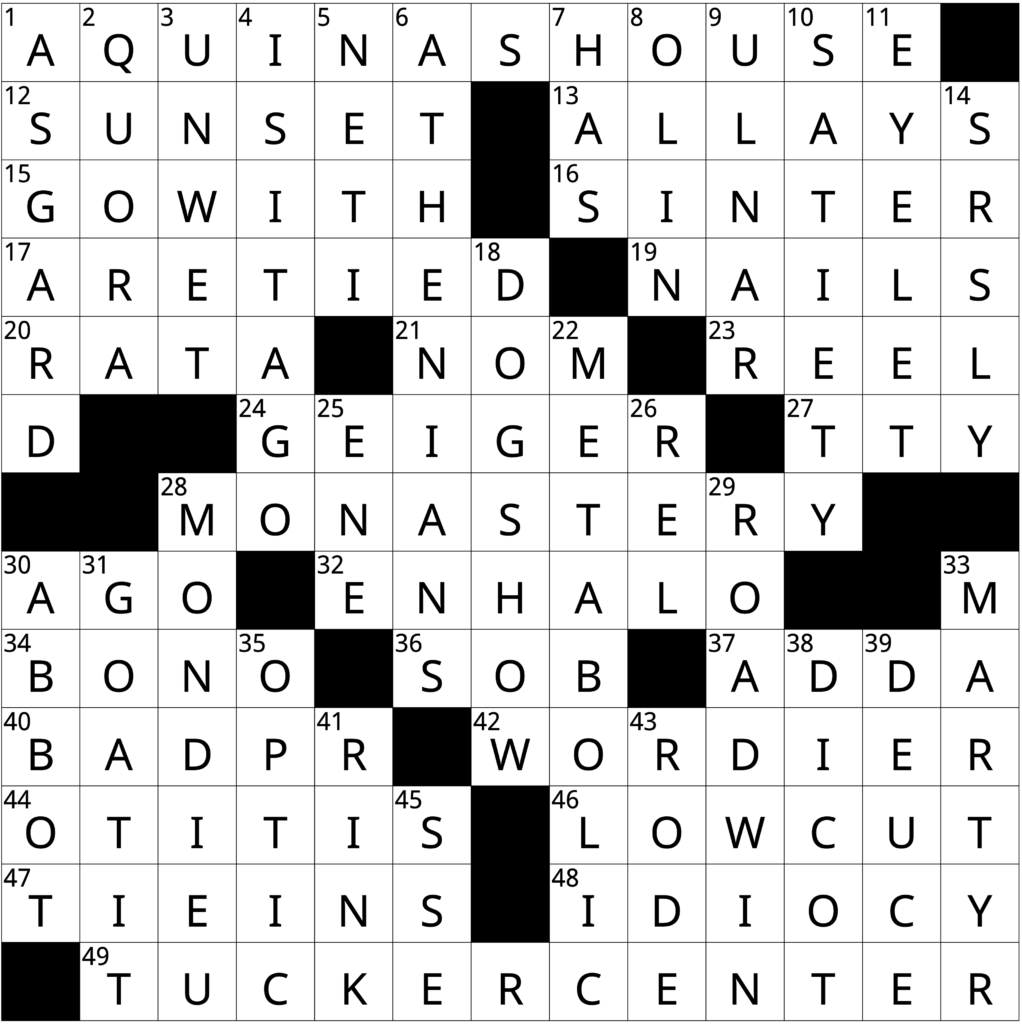 Crossword Editor Zachary J. Ditzel’s solution to his puzzle of May 11, 2023
